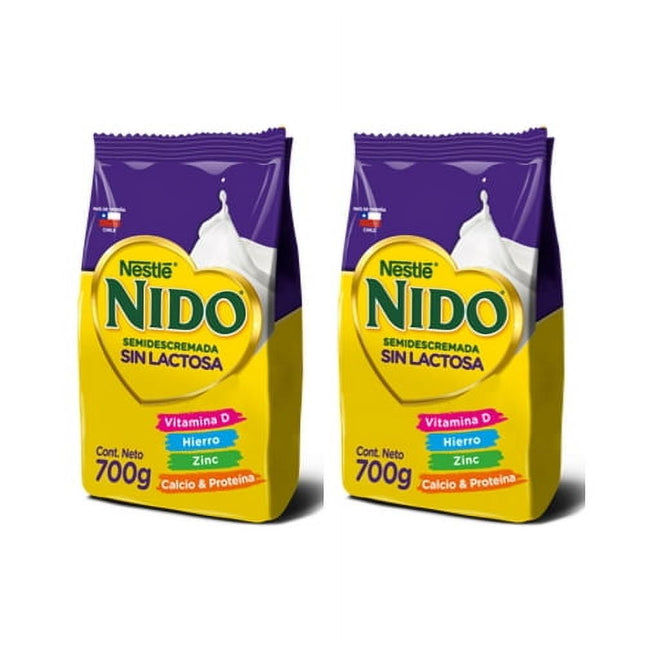 Pack Leche En Polvo Nido Semidescremada Sin Lactosa 700g x2
