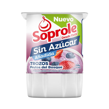 Yoghurt Sin Azúcar Frutos Del Bosque Trozos, 155 g | Apishop