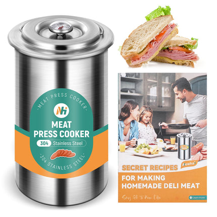 Herramienta para prensar carne para hacer jamón Newhai de acero inoxidable con termómetro