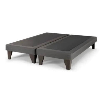 Base De Cama Europea 2 Plazas Gris Grafito Lino 150X200cm