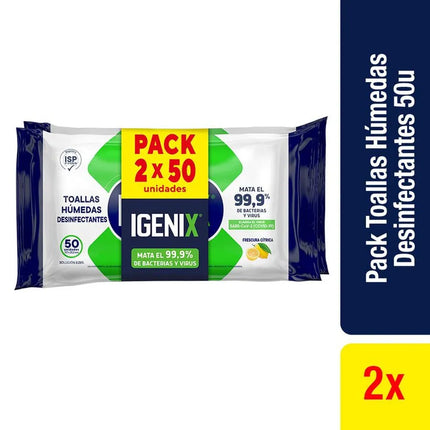 Toallitas Igenix Cítrico Sachet 2 x 50 un. - Igenix | Apishop