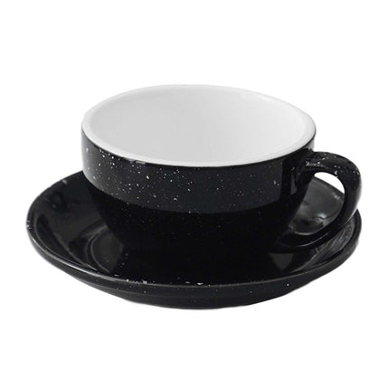 Taza De Café De Cerámica De 300 Ml Con Platillo Para Café Capuchino, Color Negro