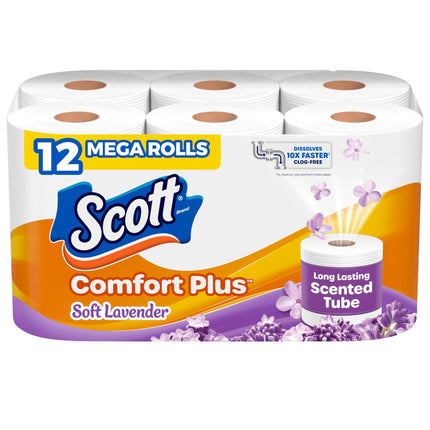 Papel higiénico Scott ComfortPlus 12 mega rollos de 1 capa