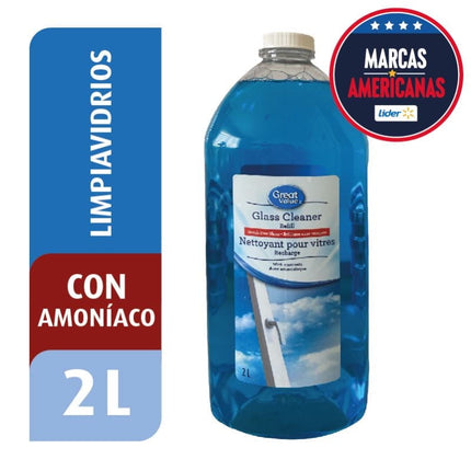 Limpia Vidrios con amonio Líquido Doypack, 2 L