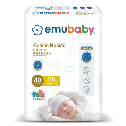 Pañales Emubaby Super Premium Recién Nacido RN