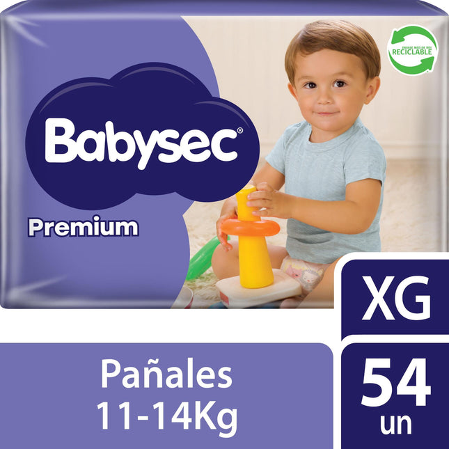 Pañales de Bebé Babysec Premium Cuidado Total 54Un XG