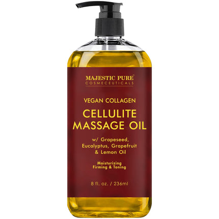 Aceite corporal de masaje MAJESTIC PURE Cellulite con colágeno vegano 240 ml