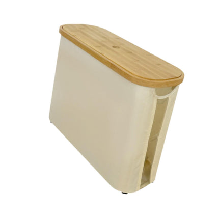 Cesta De Bambú Para Guardar Rollos De Papel Higiénico, Minimalista Y Práctica, Color Beige Y Blanco