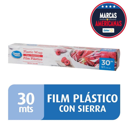 Papel Film Plástico 30 Metros Corte Sierra, 1 Un