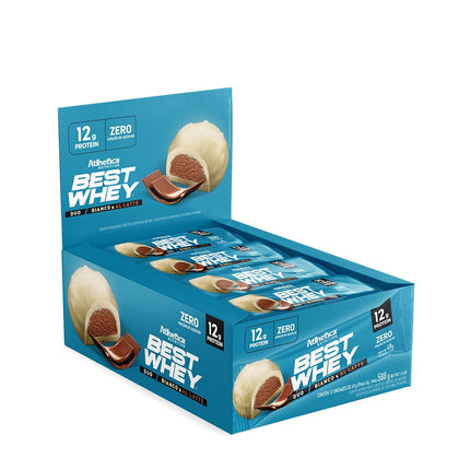 Box De 12 Barras Best Whey 12g Duo( Chocolate Blanco Y De Leche) - Atlhetica