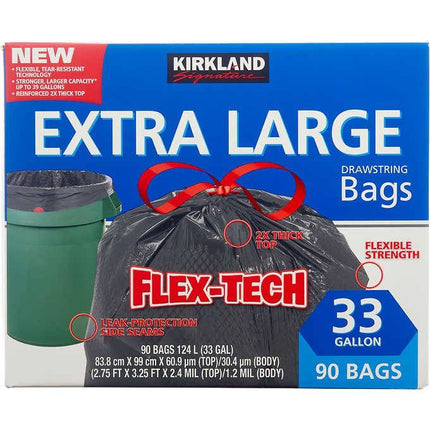 Bolsas Basura Negra 84 x 99 cm Kirkland 90 un | Apishop.cl