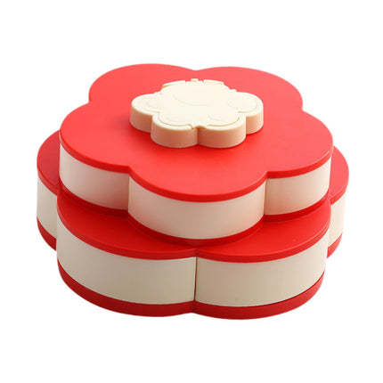 Caja Giratoria Para Bocadillos, Recipientes Para Servir Dulces, Frutos Secos, Mesa De Año Nuevo Lunar, Doble Capa