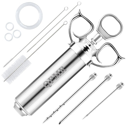 Kit de jeringas para inyectores de carne QPMR de acero inoxidable de gran capacidad, 60 ml