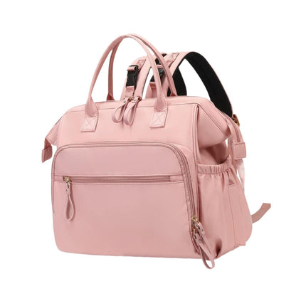 Bolso De Pañales Bolso De Hombro Reutilizable Bolso De Pañal De Bebé Ancho Abierto Rosa