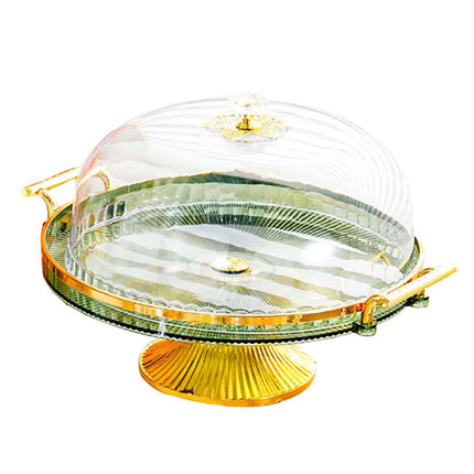 Soporte Para Tartas Con Tapa, Plato Para Tartas Con Patas, Para Galletas, Magdalenas, Tarta De Queso, Verde