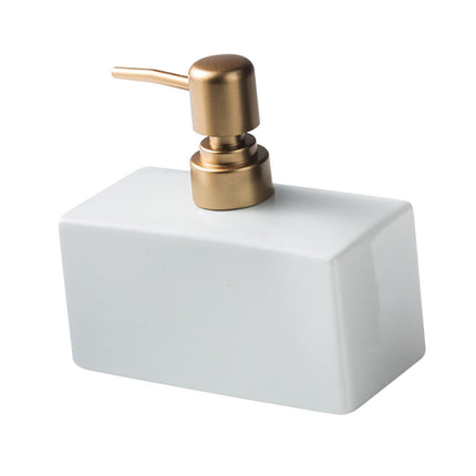 Dispensador De Jabón De Cerámica Moderno Botella De Loción Recargable Decoración Del Hogar Baño Blanco