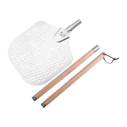 Espátula De Pizza De Aleación De Aluminio Con Mango De Madera Para Hamburguesas, Pan Y Panqueques, 142 Cm, 2 Secciones