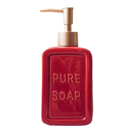 Dispensador De Jabón De Manos De 16 Oz Portátil Reutilizable Para Baño De Mesa Líquido Rojo