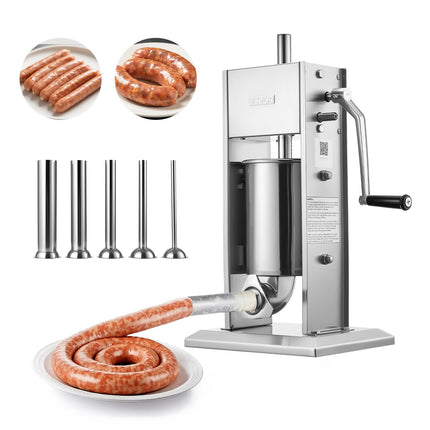 Embutidora manual de salchichas VEVOR, llenadora vertical de carne, 3 litros, 7 libras