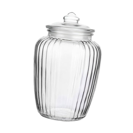 Tarro De Cristal Grande, Tarro De Comida Hermético Reutilizable Multiusos Para Galletas, Té Suelto, Rayas Verticales
