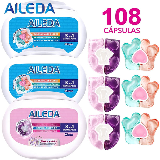 Detergente En Cápsulas Aileda Fresias Y Lirios 108 Cáps （Fresias y lirios+sakura）