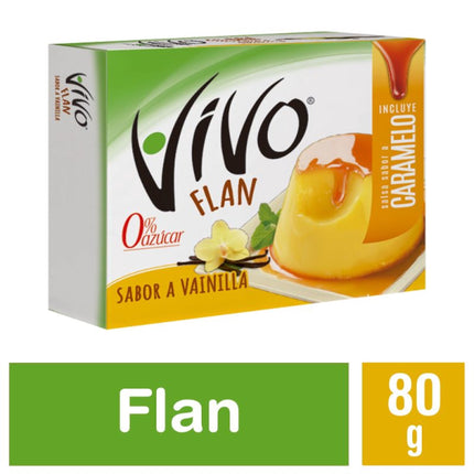 Flan Vainilla Con Caramelo, 80 g - Vivo | Apishop