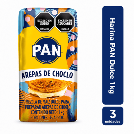 Pack 3 Harina de Maiz Dulce PAN 1 Kilogramo