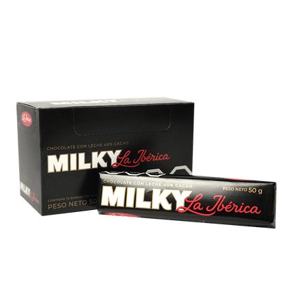 Pack X 10 Chocolate en barra Milky 50g con 40% cacao La Ibérica