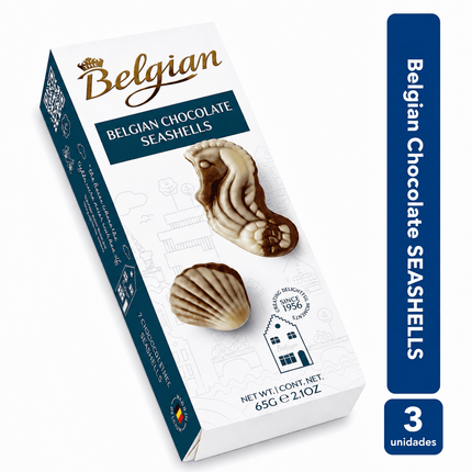 Pack 3  Chocolate New Belgian Seashells 65 G