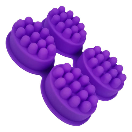 Molde De Jabón De Masaje De Silicona Elipse 4 Cavidades 3D Fabricación De Jabones Antiadherentes