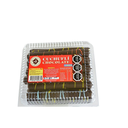 Cuchufli artesanal bañado en chocolate y decorado