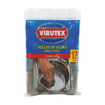 Rollos de Acero Mago Pads 2 Sin Jabón, 12 Un