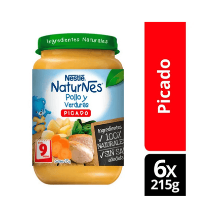 Pack x6 picado Nestlé® Naturnes® pollo y verduras 215g