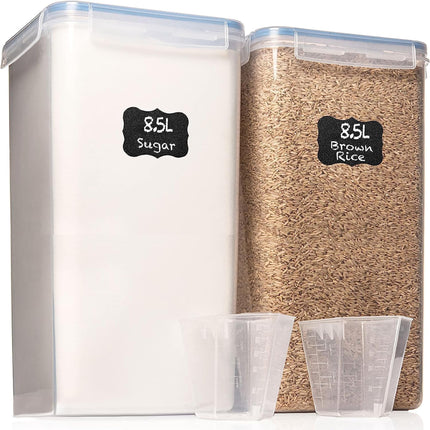 Recipiente de almacenamiento de harina White Feather Supplies, 8,5 L, hermético