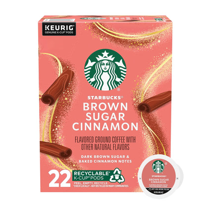 Cápsulas de café Starbucks K-Cup con azúcar moreno y canela, 22 cápsulas