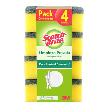 Esponja Lisa x4, 1 Un
