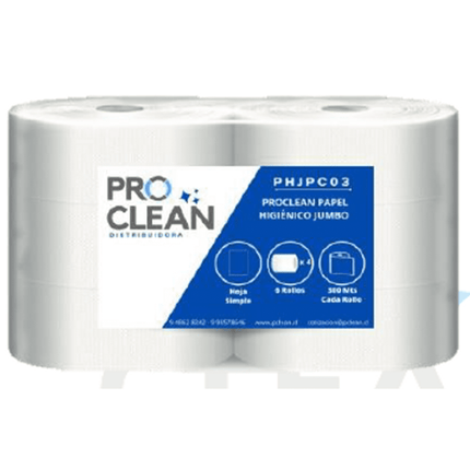 Papel higiénico jumbo 6 Rollos X 300 Metros