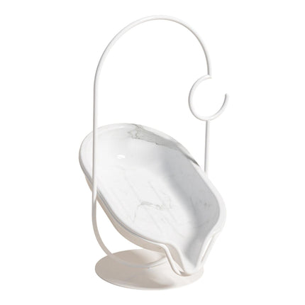 Caja De Jabón Contenedor De Moda Estante De Esponja Para Suministros Encimera Baños Blanco