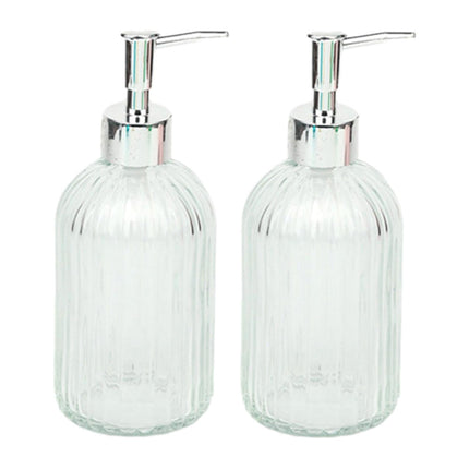 Dispensador De Jabón De Vidrio, Botella De Jabón Para Cocina, Lavandería, Hotel, Transparente, 2 Uds.