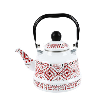 Hervidor De Té Esmaltado, Vajilla, Tetera, Hervidor De Agua Para Cocina, Picnic, Camping, Blanco