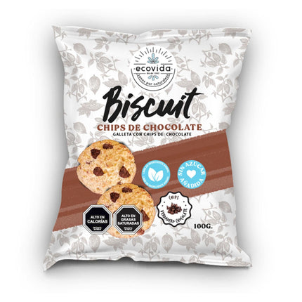 Galletas Integrales Biscuit Chips Chocolate sin Azúcar, 100 g