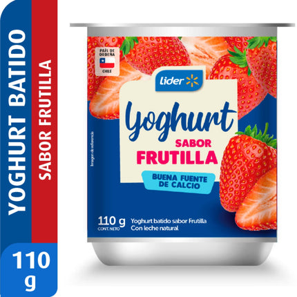 Yoghurt Batido Sabor Frutilla Pote, 110 g - | Apishop