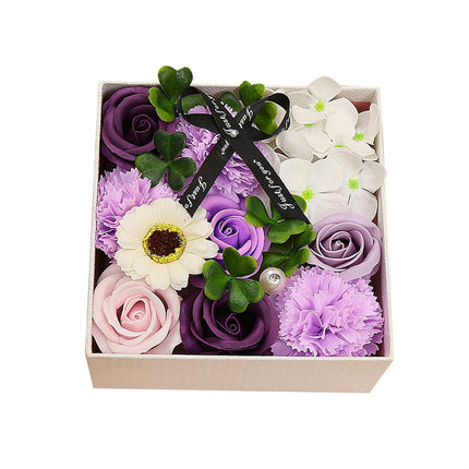 Flor De Jabón Regalo De Lujo Del Día De San Valentín Para Mujeres Mamá Cumpleaños Día Del Maestro Púrpura