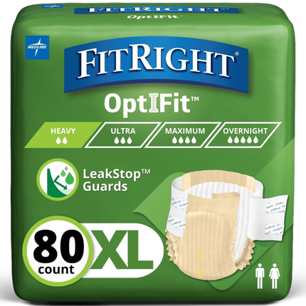 Pañales para adultos FitRight Extra+ Heavy Absorbency XL, 80 unidades