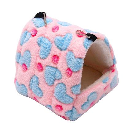 Mascota Cálida Conejillo De Indias Cama Casa Animales Hámster Hamaca Jaula Rosa Rojo 17x15cm