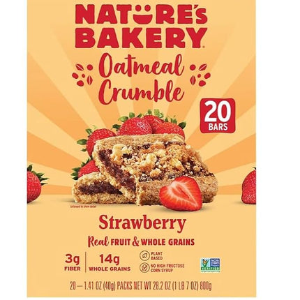 Barrita Crumble de Avena Frutilla Nature's Bakery 20 x 40 g | Apishop