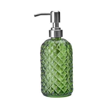 Dispensador De Jabón De Vidrio Con Bomba De Acero Inoxidable 304 Para Lavandería, Hotel, Cocina, Verde
