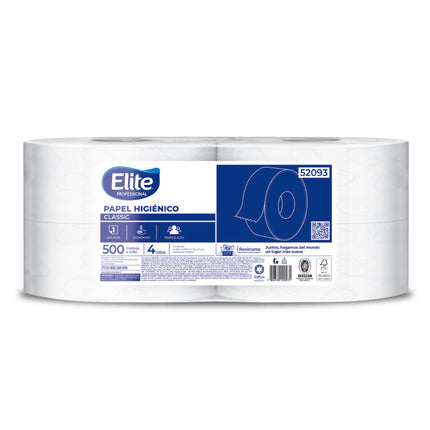 Elite Papel Higiénico Classic Una Hoja 500m 4 rollos | Apishop.cl