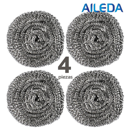 Set 4 Virutilla Aileda Esponja De Acero Para Olla Y Cocina
