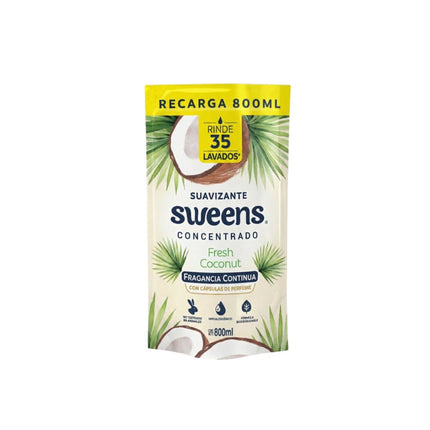 Suavizante líquido concentrado fresh coconuts doypack, 800 ml